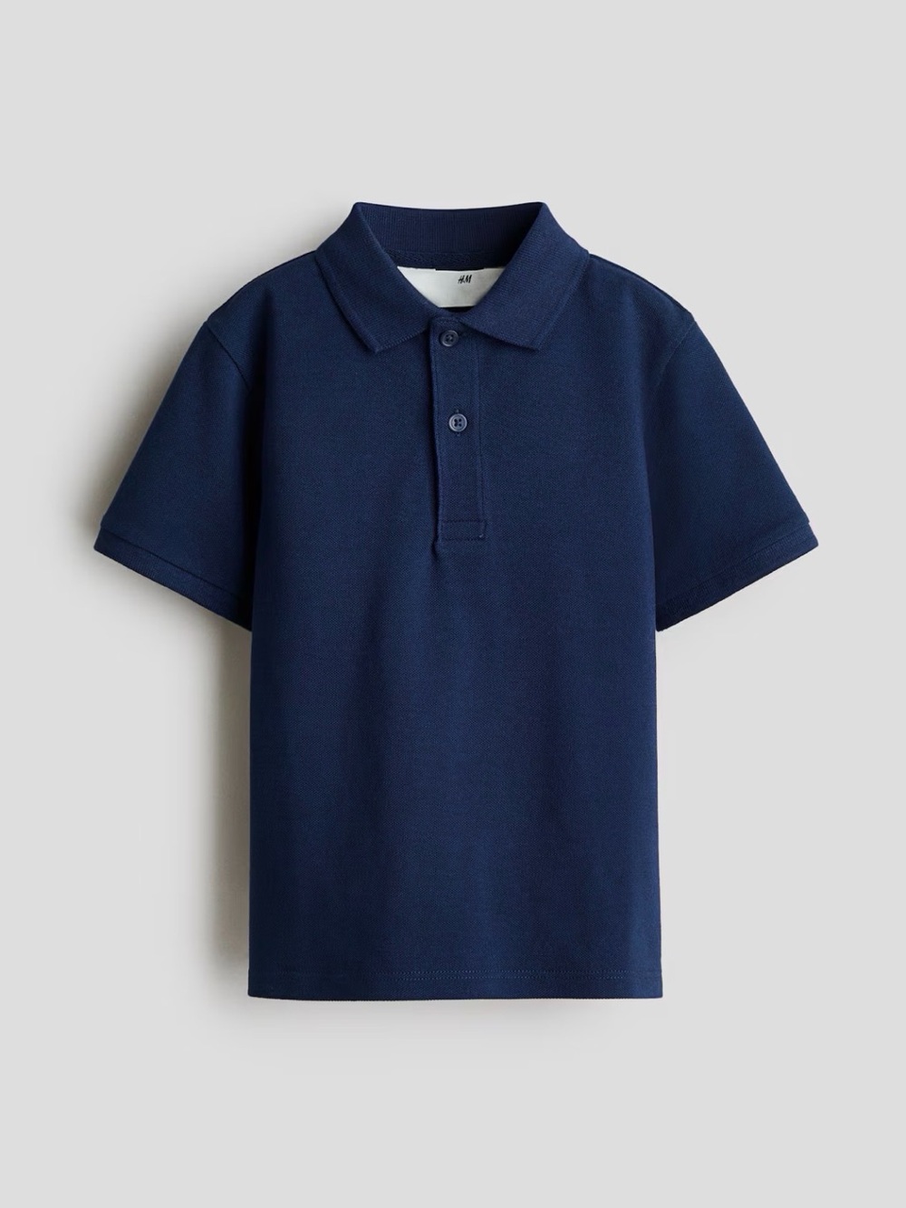 Boys Navy Cotton Pique Polo Shirt